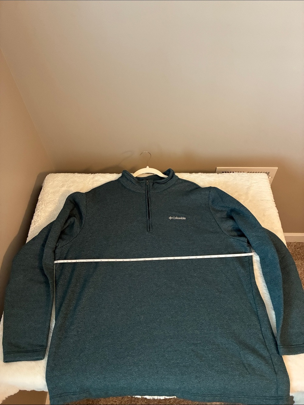 Columbia Men's Teal Zip-Neck Pullover, XXL